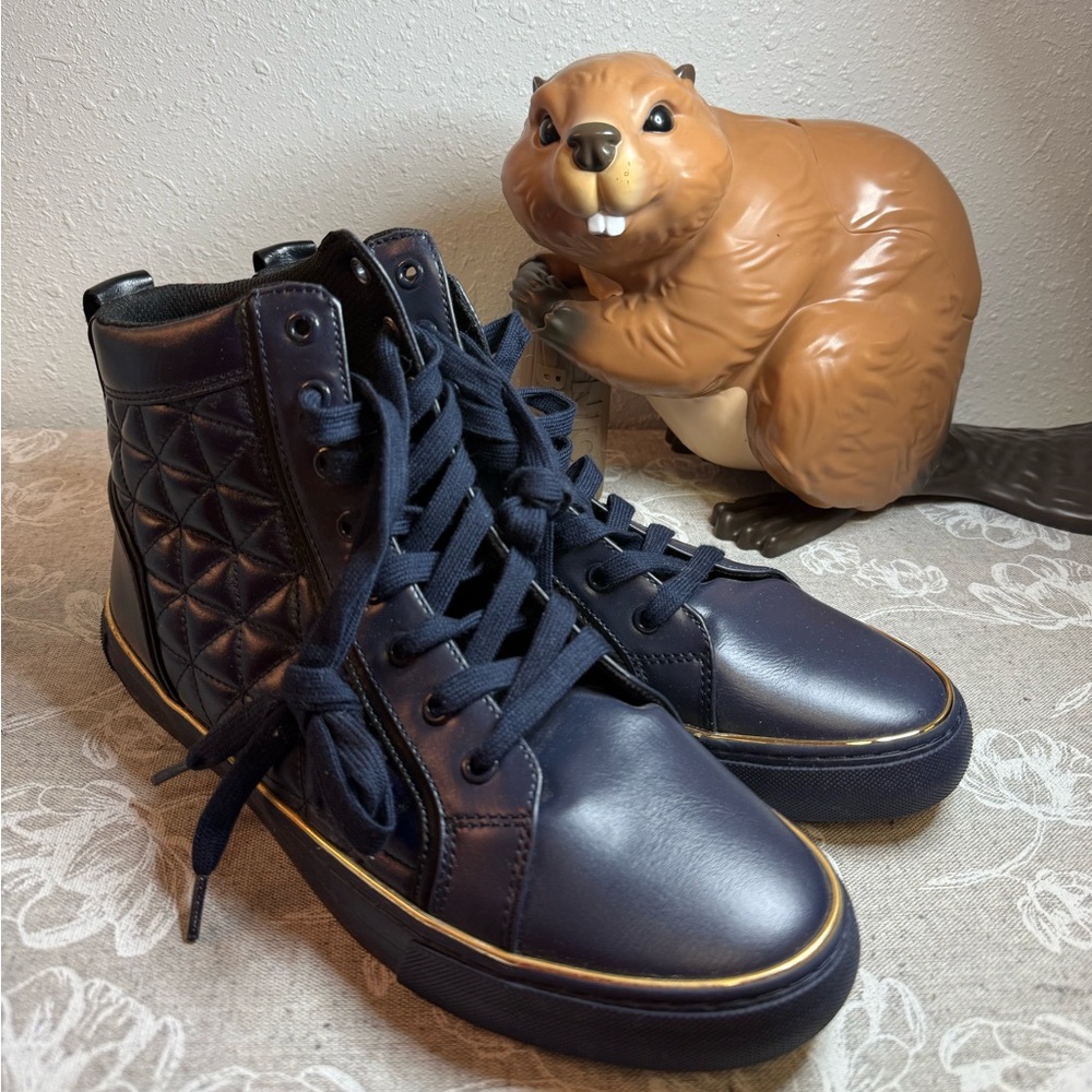 Guess Navy Quilted Sneakers